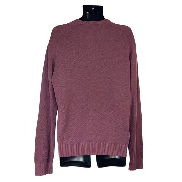Original Penguin Men's Waffle Long Sleeve Tawny Port Crew Neck Sweater SZ L - Picture 5 of 5